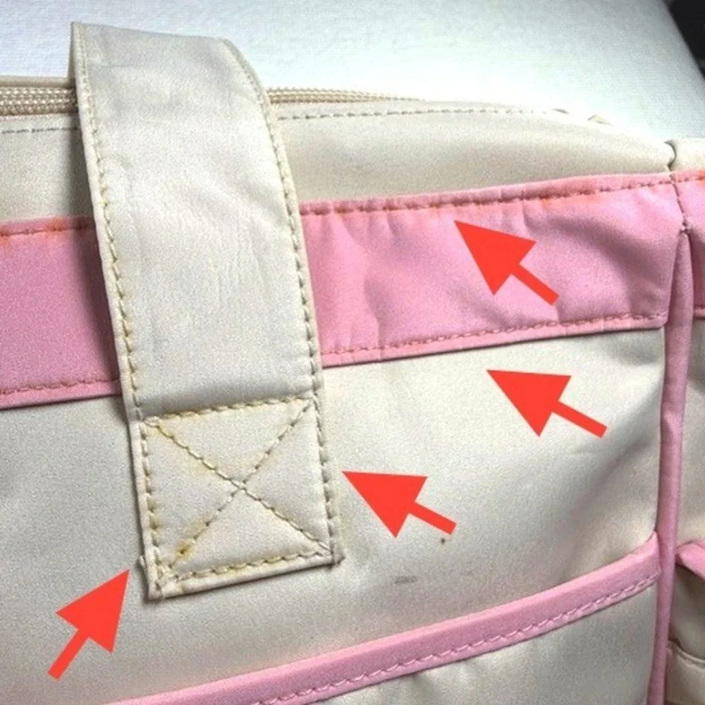 Disney Winnie‎ the Pooh Diaper Bag Baby Cream Pink Embroidered Kidcore Y2K Large